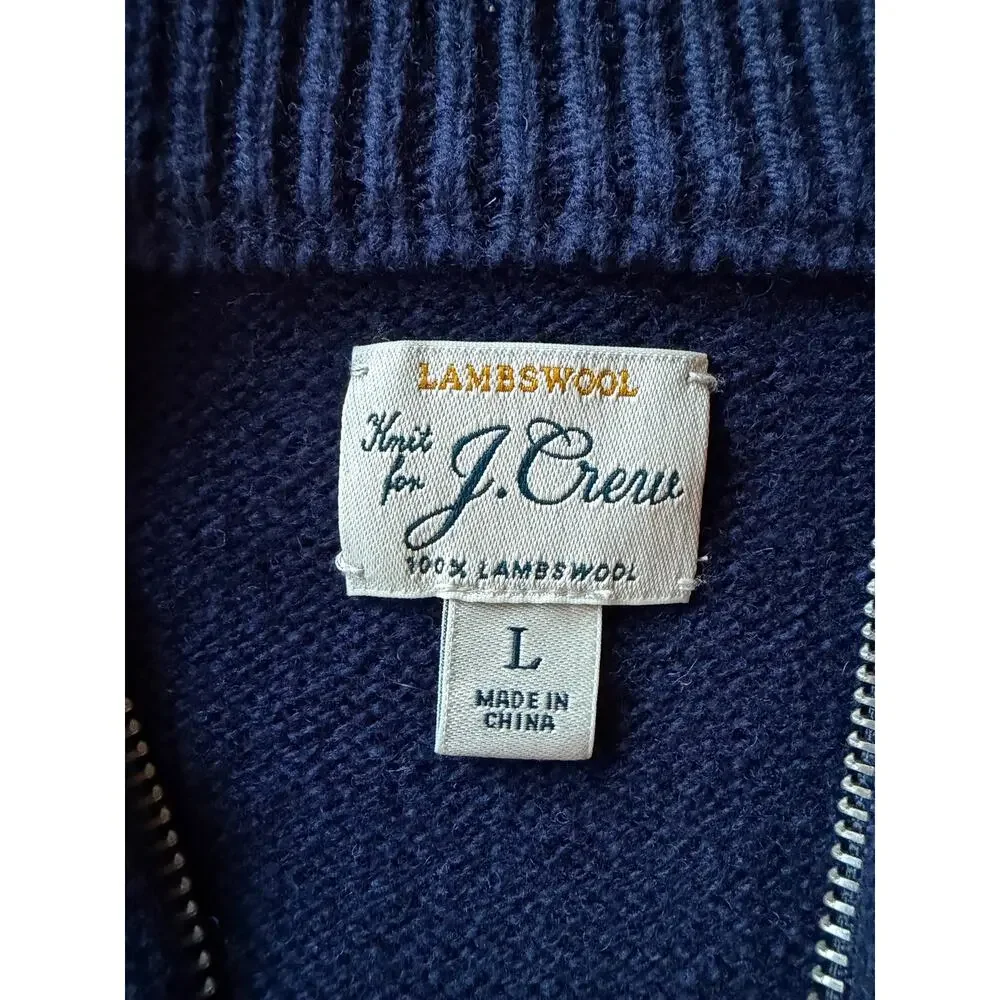 J.Crew Men’s Lambswool Fair Isle half-zip sweater with bird's eye size Large